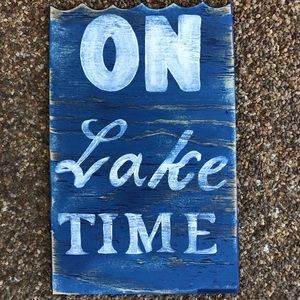 Solid wood hand made on lake time wall decor